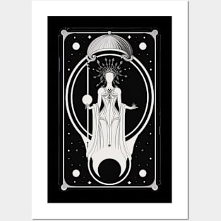 Crescent Moon Tarot Card Astrology Occult Posters and Art